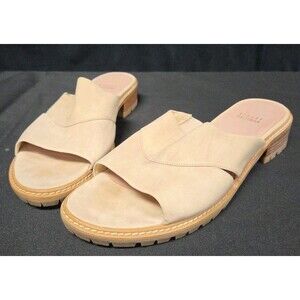 Stuart Weitzman Beige Slide Sandals Suede Flats Size 10